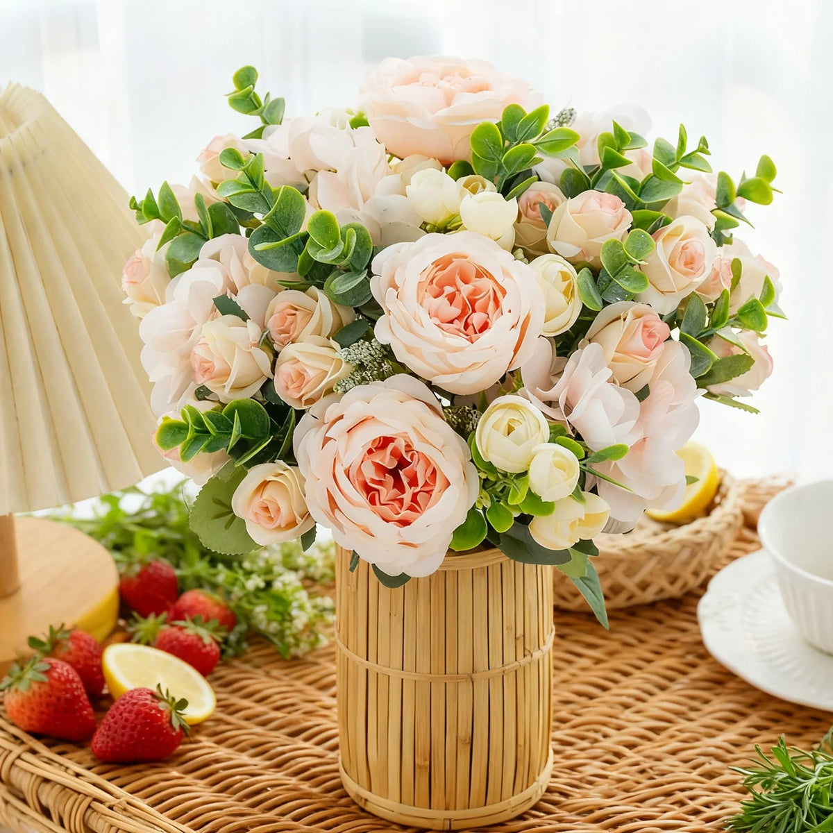 Pfingstrosen-Kranz aus Seide – elegante Deko mit romantischem Flair