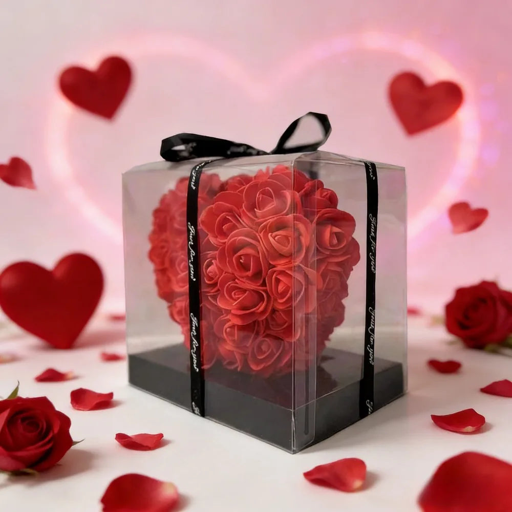 Rosenherz (15 cm) in Geschenkbox – romantische Überraschung zum Valentinstag