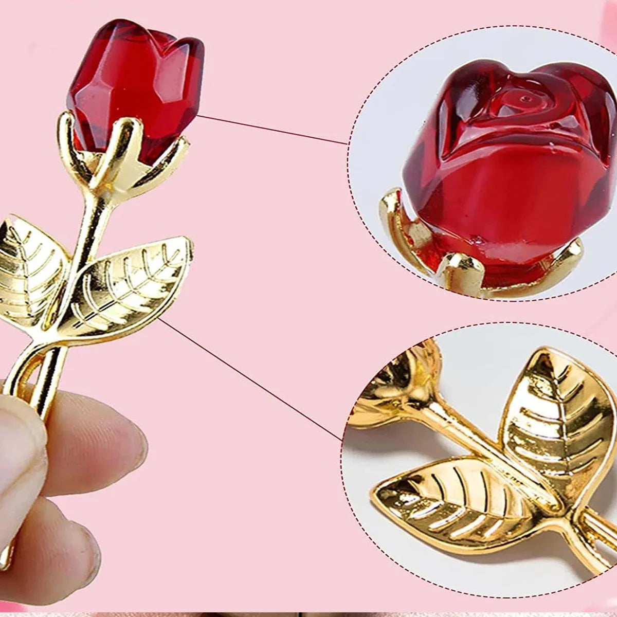 Handgefertigte Kristallrose – funkelnde Glasrose als Geschenk & Tischdeko