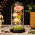 LED-Galaxie-Rosen unter Glaskuppel – 3 Rosen als leuchtendes Valentinsgeschenk