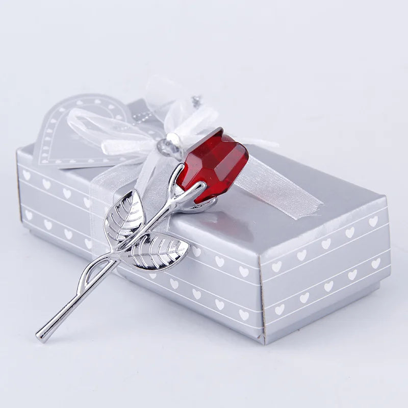 Handgefertigte Kristallrose – funkelnde Glasrose als Geschenk & Tischdeko
