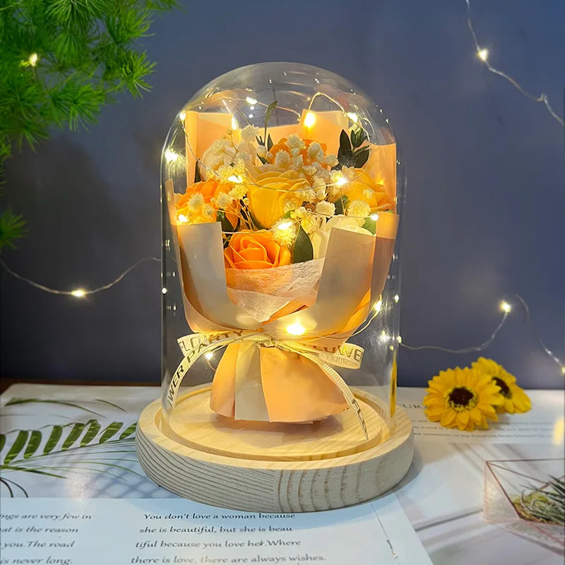 Ewige Rose mit Sternenhimmel-Kuppel – romantische Deko zum Verschenken