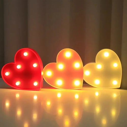 Herz & „Liebe“ LED-Lampe – romantisches Nachtlicht in Rot, Rosa oder Weiß