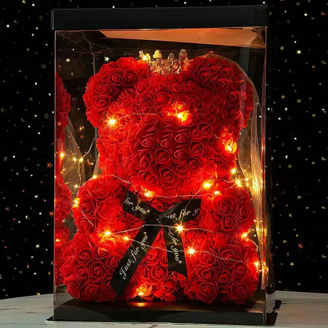 Rosenbär (25 cm) im Geschenkkarton – das süßeste „Ich hab dich lieb“