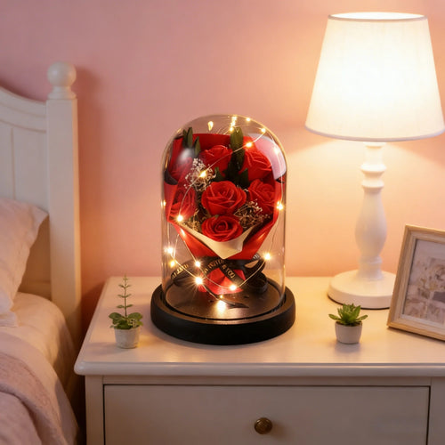 Ewige Rose mit Sternenhimmel-Kuppel – romantische Deko zum Verschenken