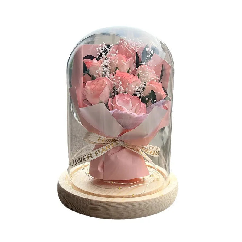 Ewige Rose mit Sternenhimmel-Kuppel – romantische Deko zum Verschenken