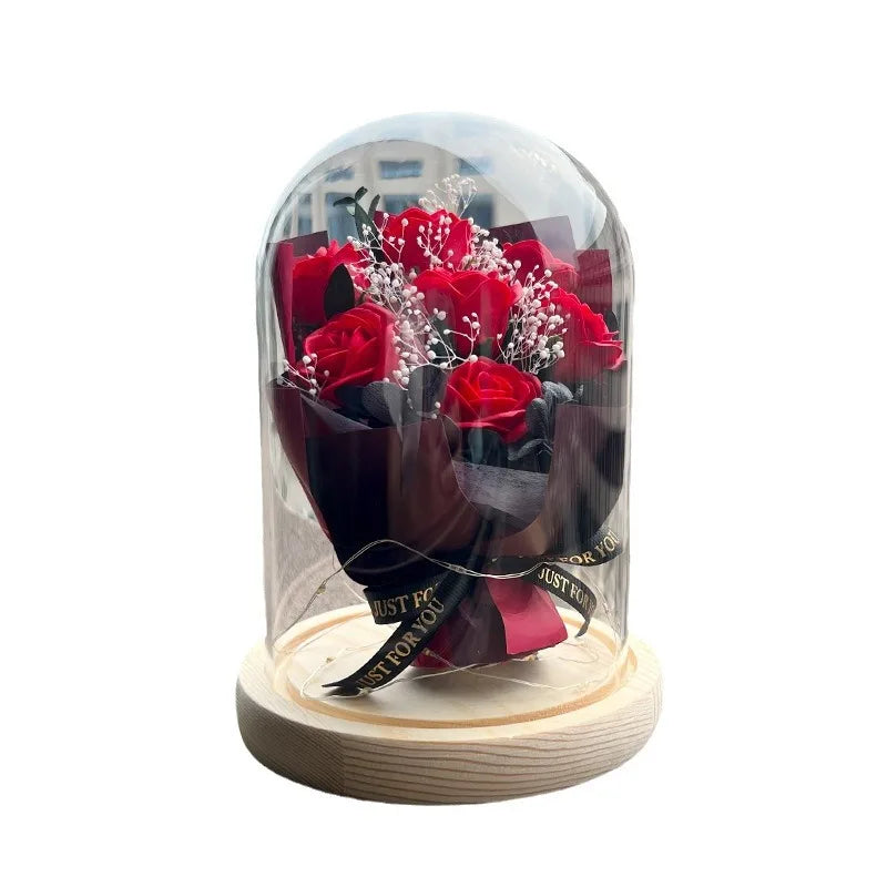 Ewige Rose mit Sternenhimmel-Kuppel – romantische Deko zum Verschenken
