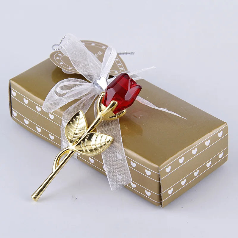 Handgefertigte Kristallrose – funkelnde Glasrose als Geschenk & Tischdeko