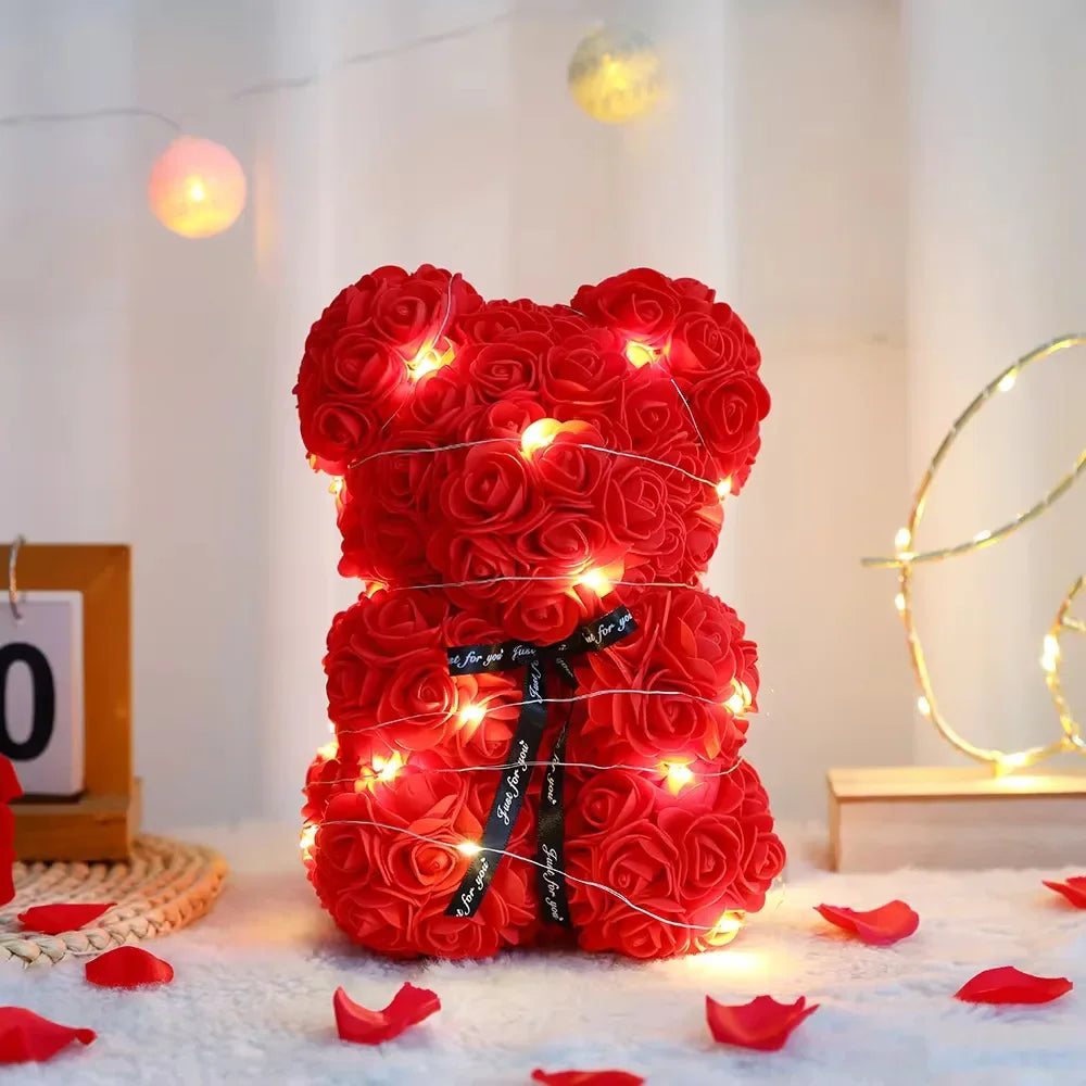 Rosenbär (25 cm) im Geschenkkarton – das süßeste „Ich hab dich lieb“