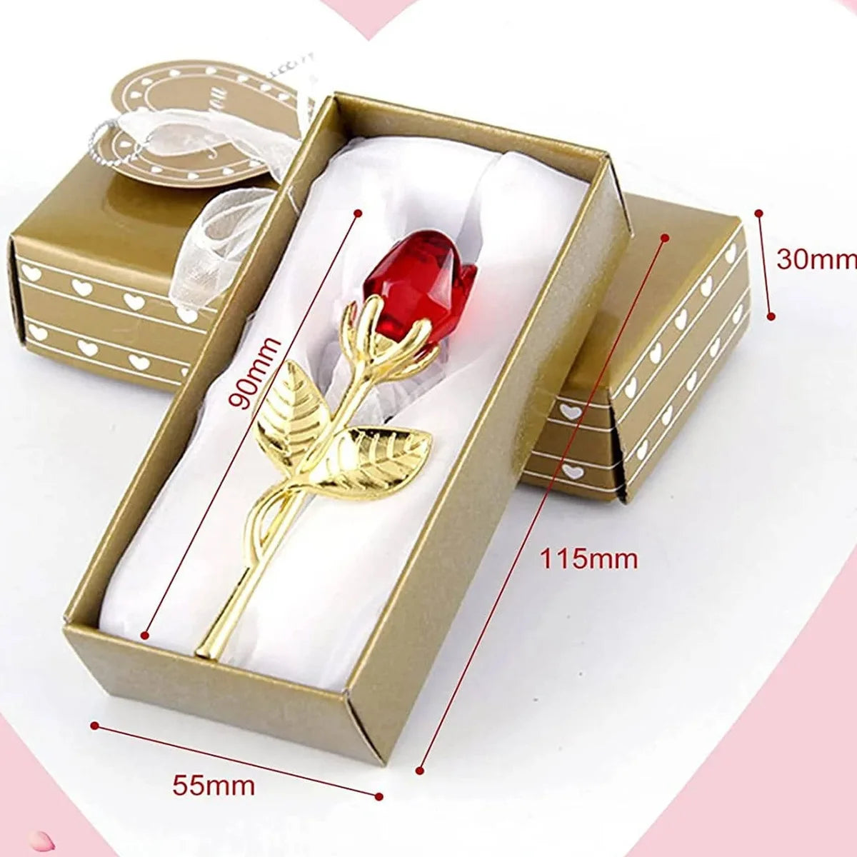 Handgefertigte Kristallrose – funkelnde Glasrose als Geschenk & Tischdeko