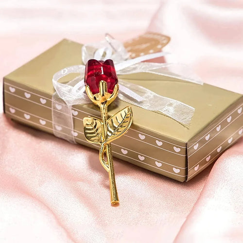 Handgefertigte Kristallrose – funkelnde Glasrose als Geschenk & Tischdeko