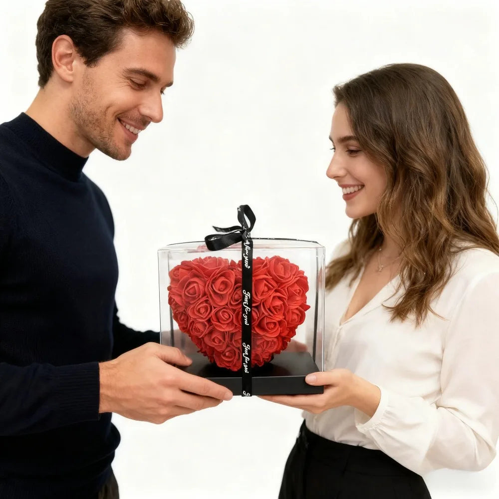 Rosenherz (15 cm) in Geschenkbox – romantische Überraschung zum Valentinstag