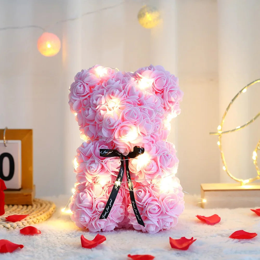 Rosenbär (25 cm) im Geschenkkarton – das süßeste „Ich hab dich lieb“