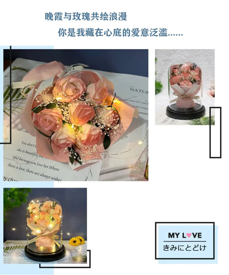 Ewige Rose mit Sternenhimmel-Kuppel – romantische Deko zum Verschenken