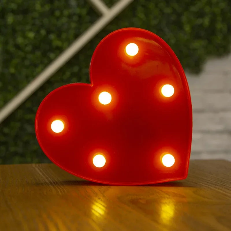 Herz & „Liebe“ LED-Lampe – romantisches Nachtlicht in Rot, Rosa oder Weiß