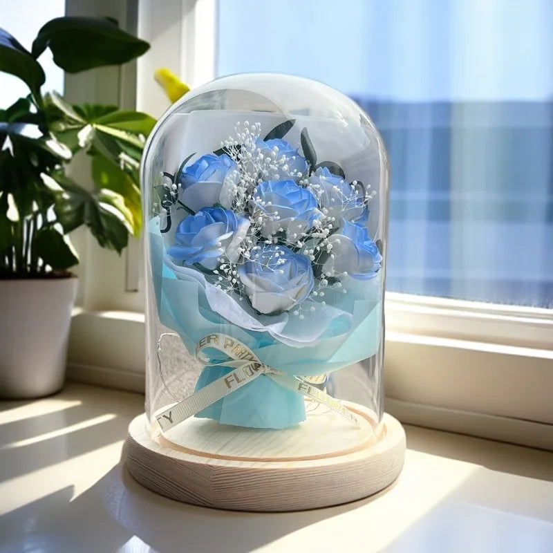 Ewige Rose mit Sternenhimmel-Kuppel – romantische Deko zum Verschenken