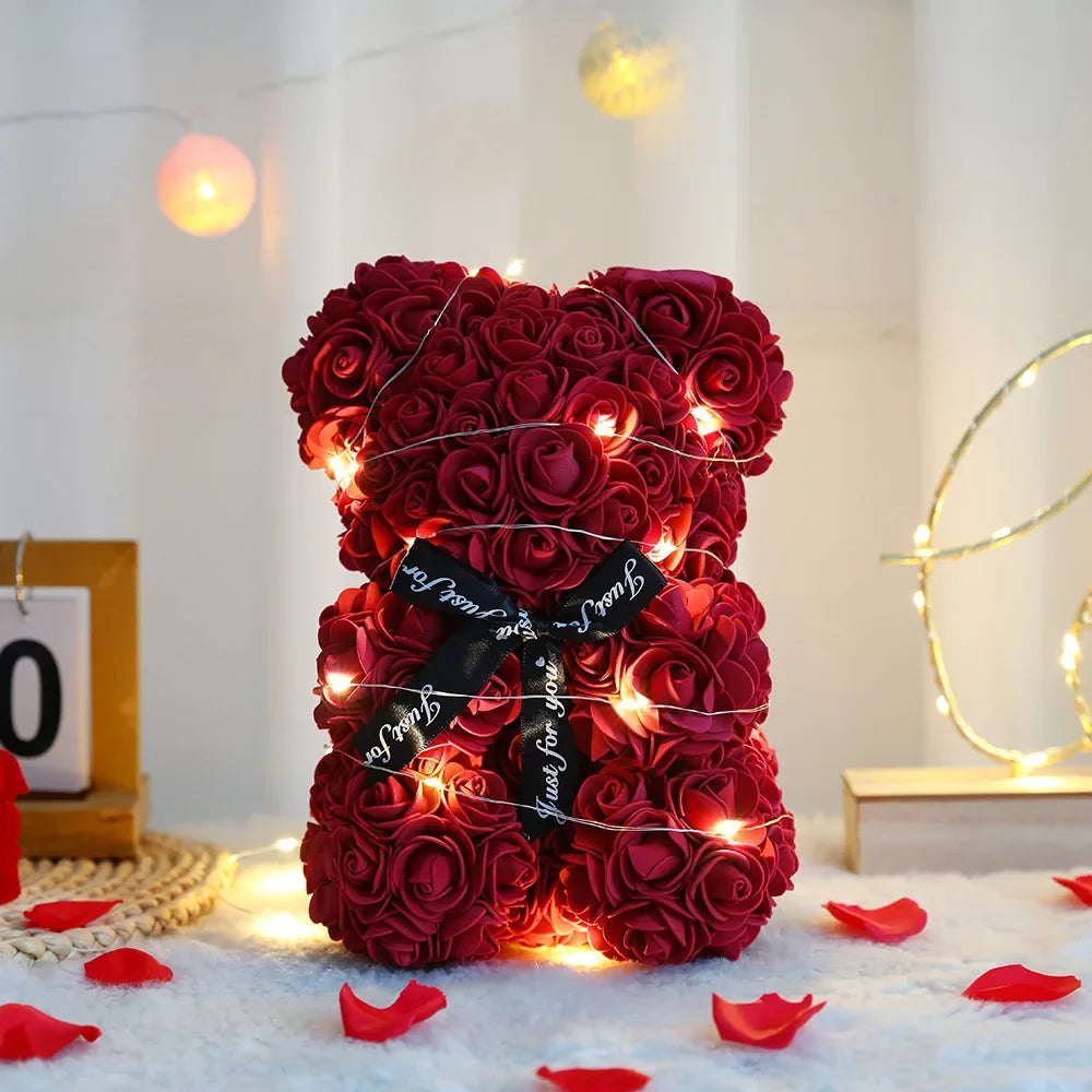 Rosenbär (25 cm) im Geschenkkarton – das süßeste „Ich hab dich lieb“