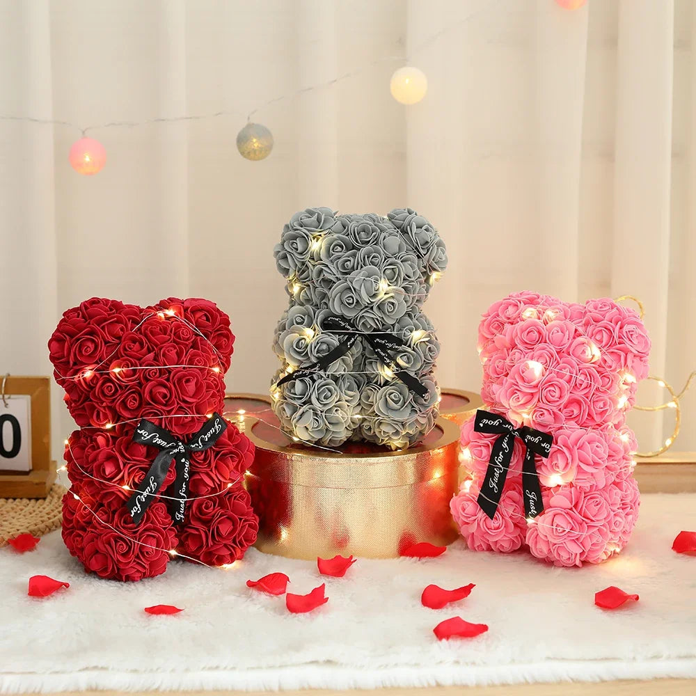 Rosenbär (25 cm) im Geschenkkarton – das süßeste „Ich hab dich lieb“