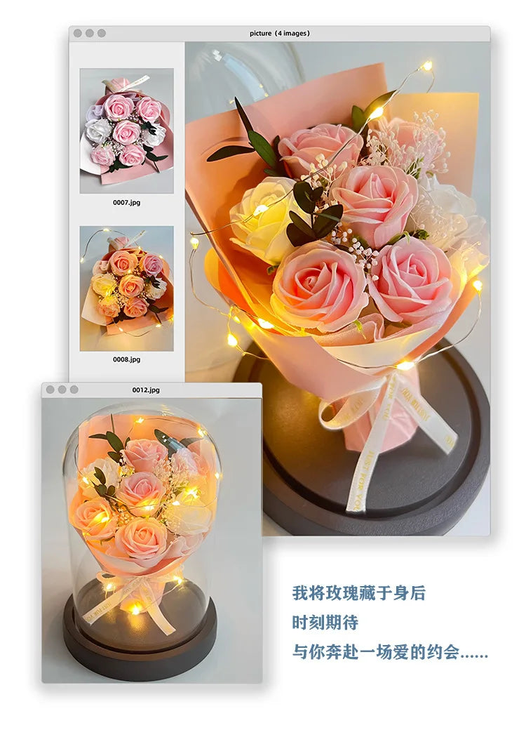 Ewige Rose mit Sternenhimmel-Kuppel – romantische Deko zum Verschenken
