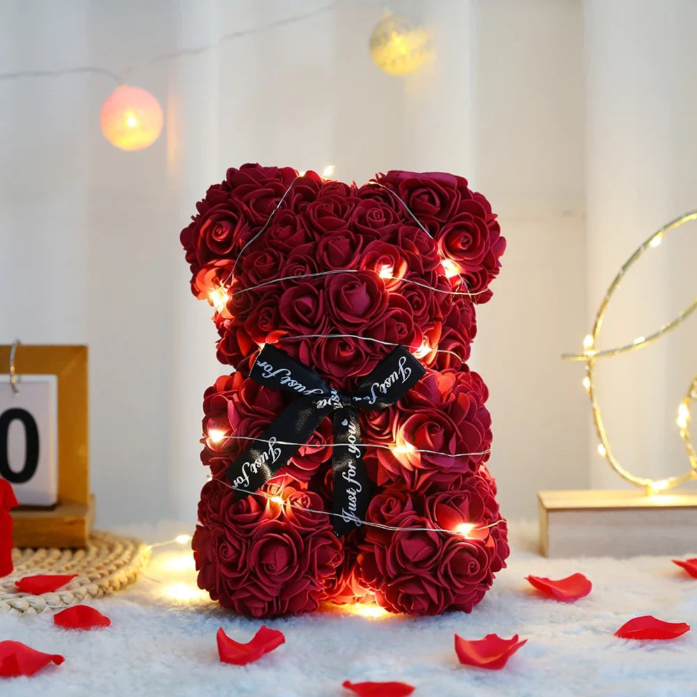 Rosenbär (25 cm) im Geschenkkarton – das süßeste „Ich hab dich lieb“
