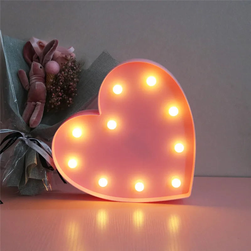 Herz & „Liebe“ LED-Lampe – romantisches Nachtlicht in Rot, Rosa oder Weiß