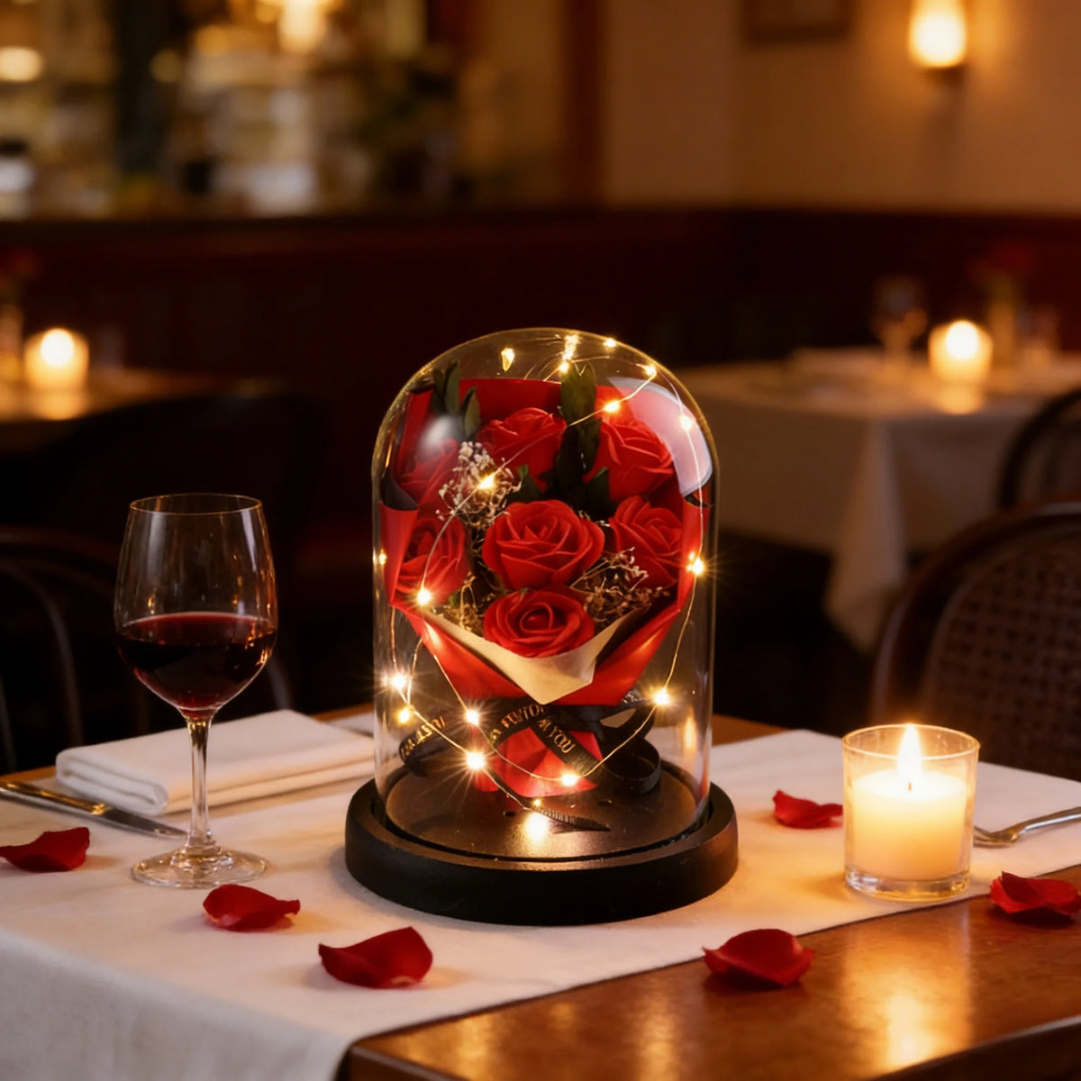 Ewige Rose mit Sternenhimmel-Kuppel – romantische Deko zum Verschenken